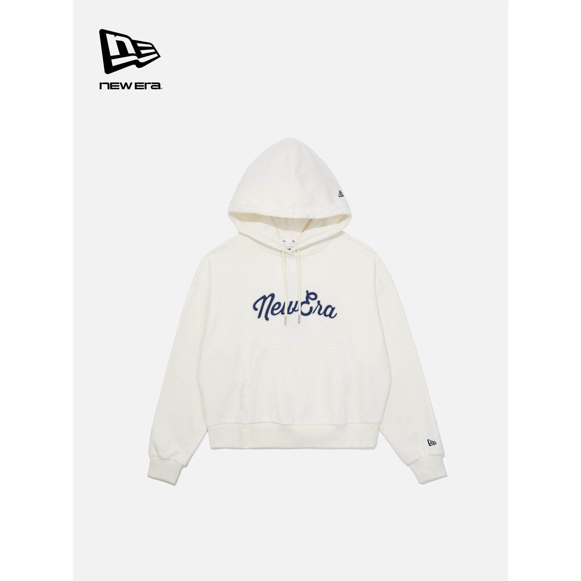 New Era纽亦华女士短款连帽卫衣简约运动套秋冬潮流百搭14726479