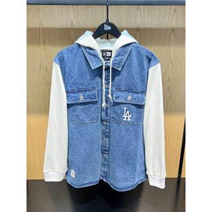 New Era纽亦华2026新款牛仔连帽外套加厚纽扣卫衣男女14726534