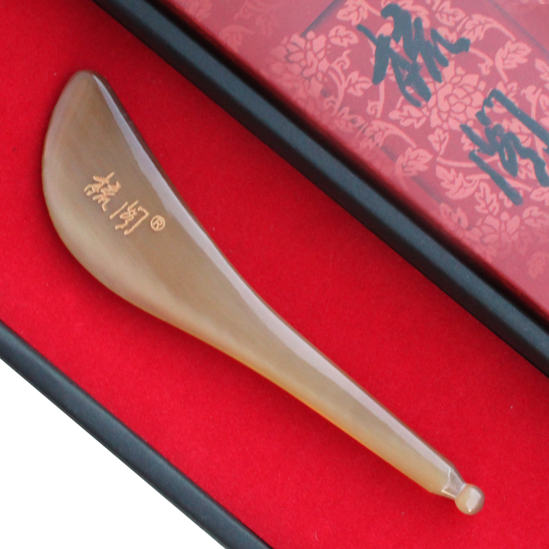 梳阁天然白水牛角刮痧板0 拨筋棒面部眼部用