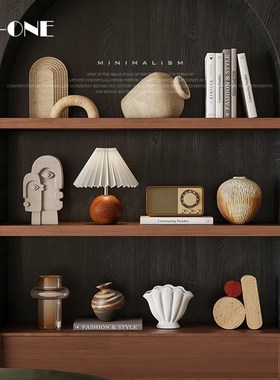 zon 侘寂风民宿软装配饰氛围感酒柜法式复古陶瓷装饰品摆饰