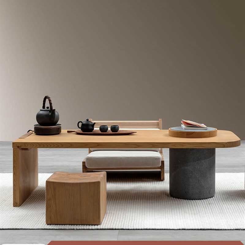 森林里的家 原木家具 原木风茶台原木色茶桌阳台茶具原木茶桌