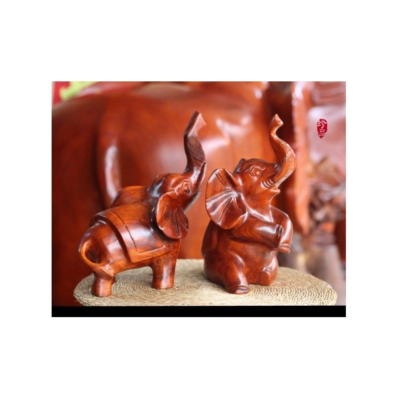 实木雕刻大象一对客厅家居电视柜装饰品工艺品木雕象木头红木,家居饰品,木雕,淘宝优惠券,粉丝福利购,淘宝优惠卷