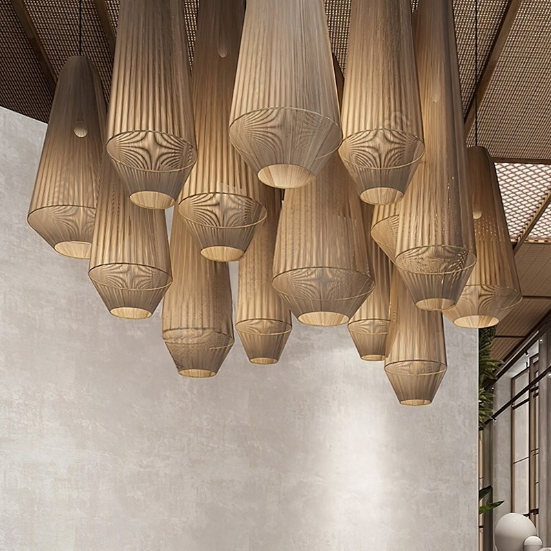 复古吊灯东南亚麻绳编织创意客厅灯草藤客栈民宿别墅客厅酒店灯具