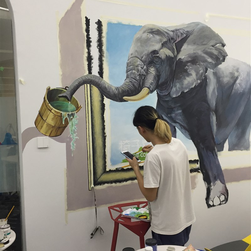 墙绘壁画墙体彩绘D手绘墙画全景画涂鸦京津冀江浙沪隔日施工