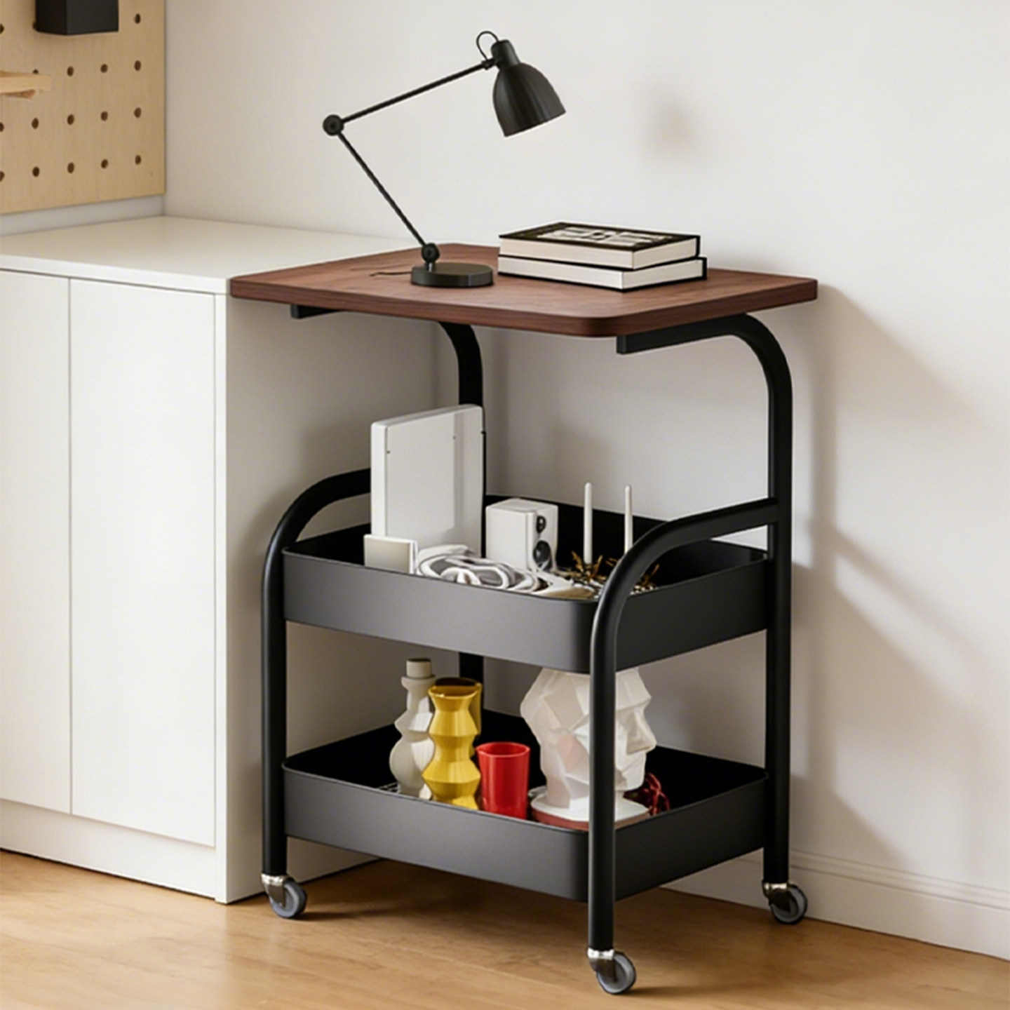可移动小推车收纳办公桌置物架床头柜客厅沙发边茶几零食收纳架子,收纳整理,整理架/置物架/收纳架,淘宝优惠券,粉丝福利购,淘宝优惠卷