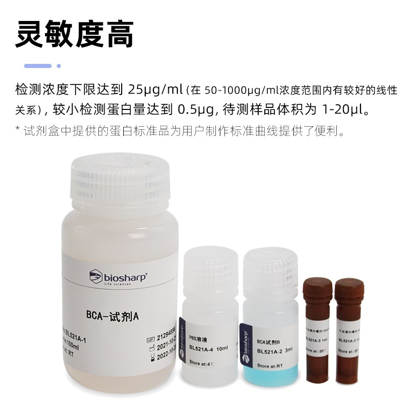 BL521A BCA蛋白浓度测定试剂盒 500T/套