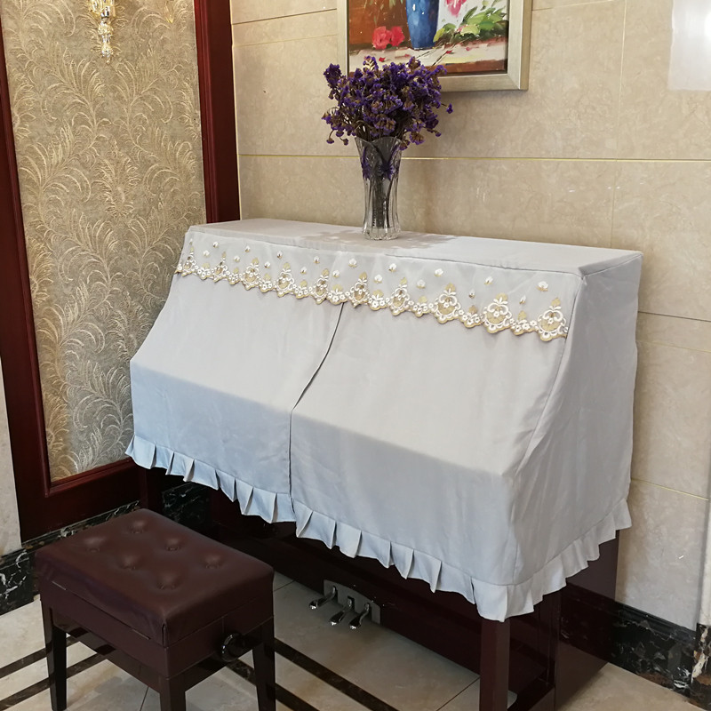 田园刺绣布艺蕾丝钢琴罩 加厚钢琴半罩分帘钢琴新琴罩盖布