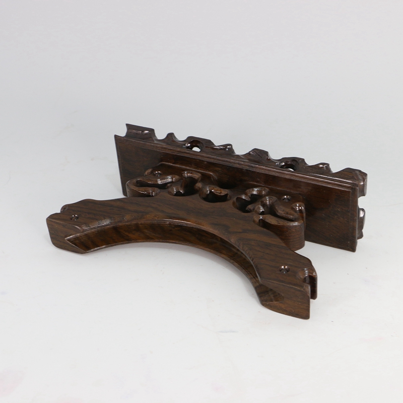 红木黑梓木平安扣底座木雕摆件玉片玉石平安扣底座实木底座圆盘架