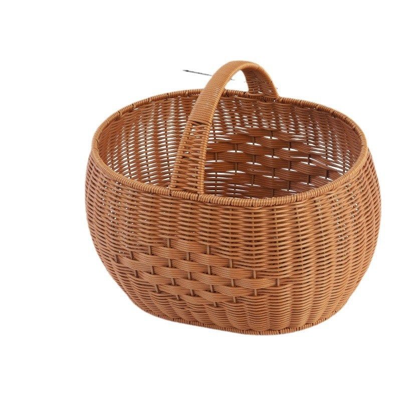 鸡蛋篮高腰篮筐单把手椭圆形菜篮采蘑菇野餐手工编织水果篮子,收纳整理,收纳筐,淘宝优惠券,粉丝福利购,淘宝优惠卷