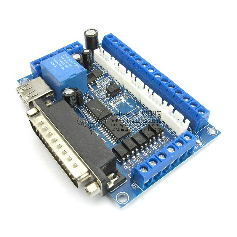 MACH3 雕刻机 cnc 5轴步进电机驱动器接口控制板 带光耦隔离