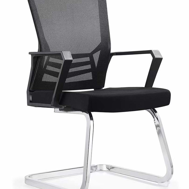 上恒左右黑白灰色网布弓形电脑职员椅会议椅结实耐用舒适办公椅子