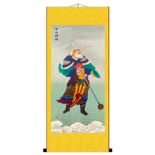 国画天干地支六丁六甲画十二生肖神像挂画玄关装饰丝绸卷轴画