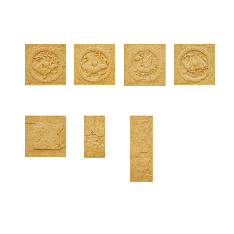 中式客厅玄关沙发砂岩浮雕电视背景墙装饰壁画沙岩艺术墙砖四神兽