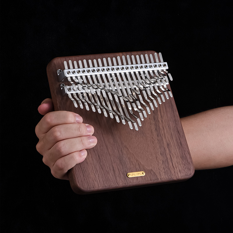 聆听2音半音阶拇指琴卡林巴琴胡桃木听月初学者入门板式手指琴