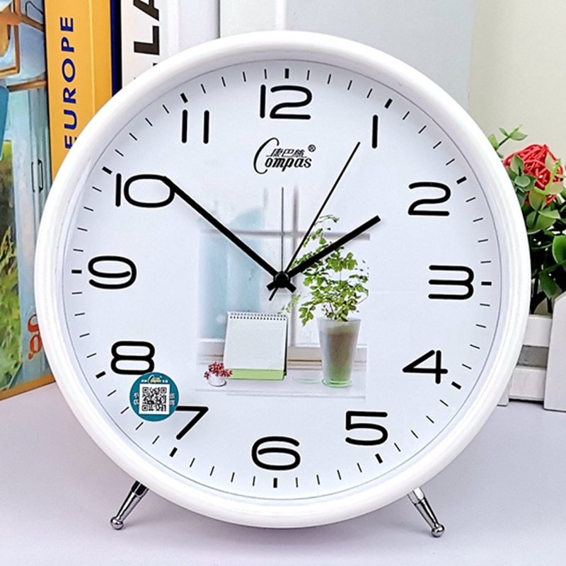康巴丝钟表挂钟客厅现代个性时钟家用静音台钟座钟石英钟闹钟