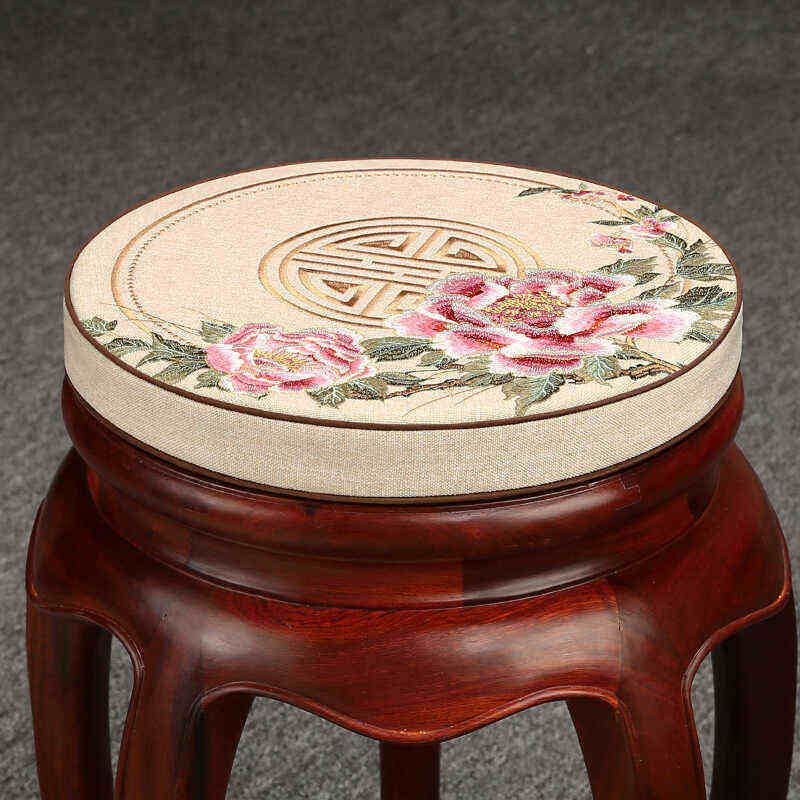 实木圆坐垫红木圆形鼓凳垫圈椅藤椅垫防滑飘小圆垫定制
