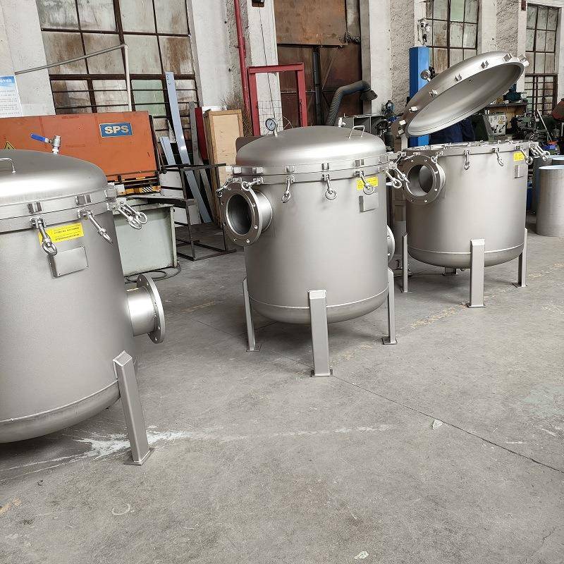 不锈钢蚌开式多袋过滤器垂直开盖袋式过滤器大流量带助力臂