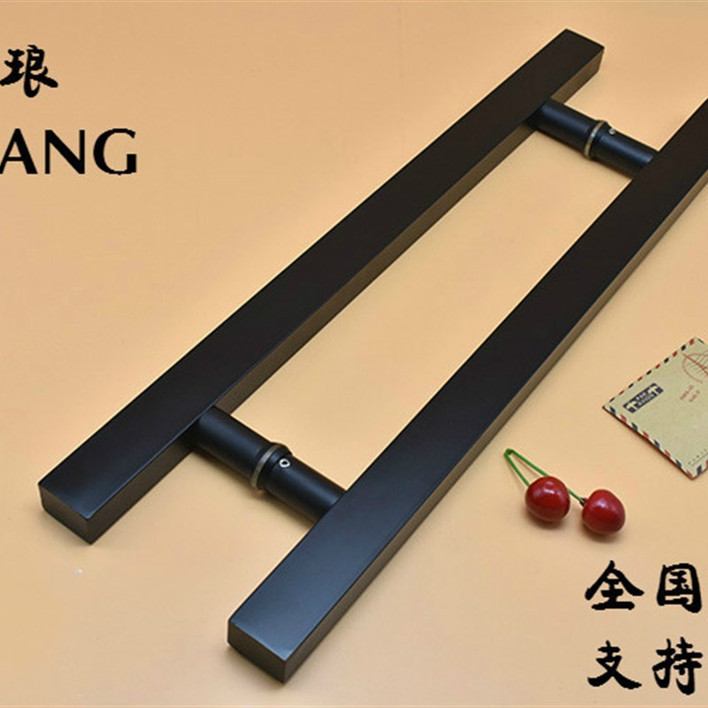 现代简约b 加厚不锈钢玻璃门拉手 方管黑色大门把手 推拉移门木门