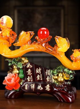 中式吉祥如意摆件树脂工艺品店铺柜台家居酒柜装饰品开业礼物