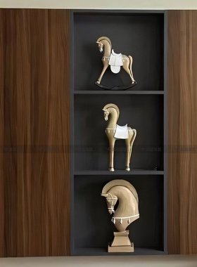 法式马头摆件客厅电视柜酒柜办公室高端大气轻奢软装高级感装饰品