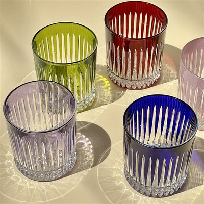 边集EDITOR 波兰Julia彩色水晶酒杯手工切割水杯礼盒高级小众