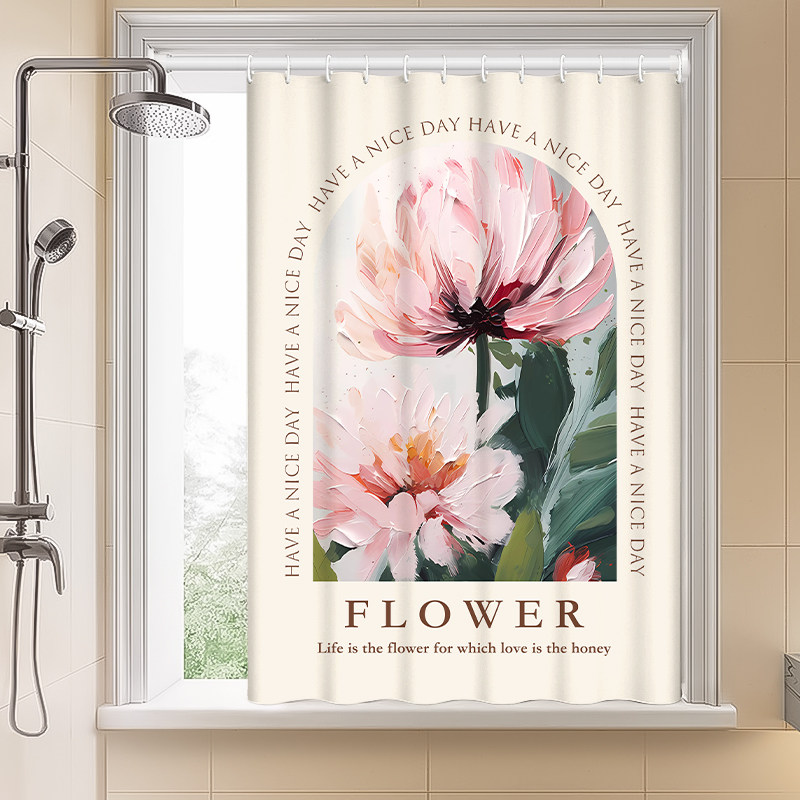 浴室卫生间窗帘免打孔安装洗手间小窗户专用防水遮光厕所遮挡帘