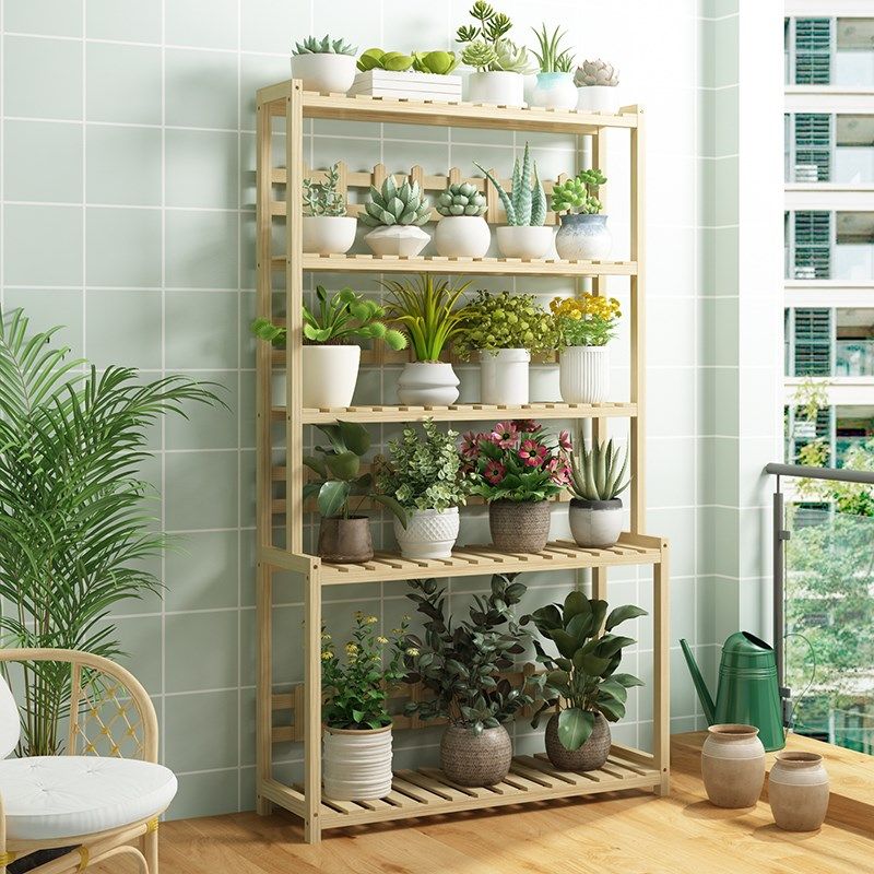 2024新款防腐花架子实木室内多肉多层盆栽架客厅阳台置物架落地式