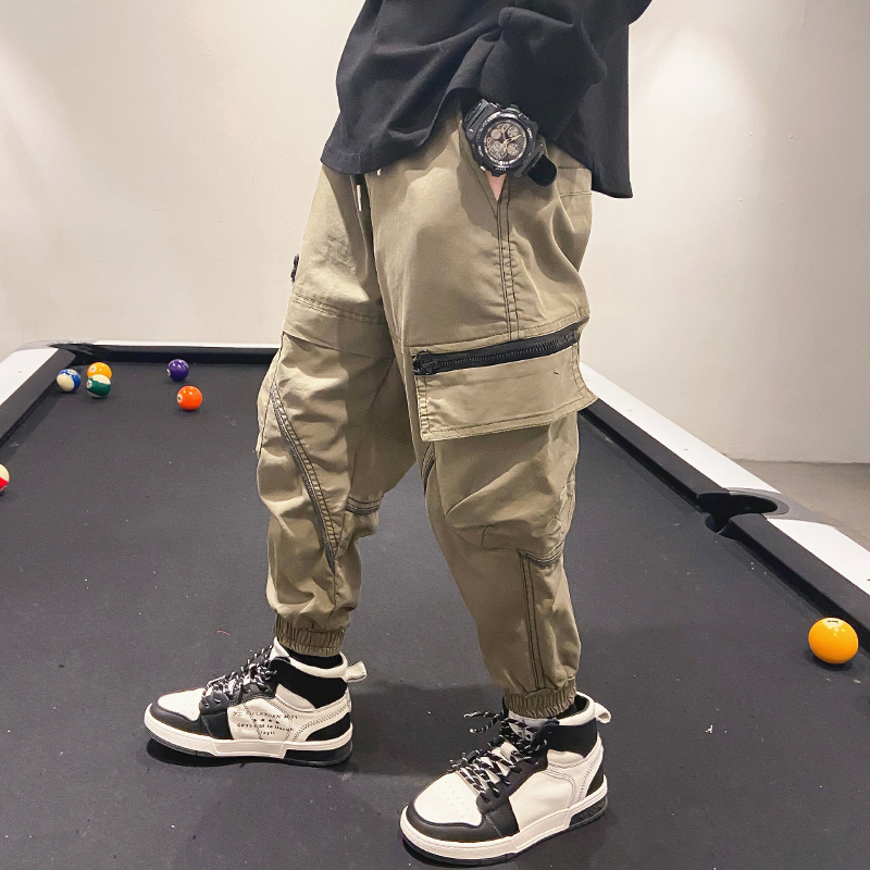 儿童装男童裤子春秋款2023新款春季中大童休闲裤春装男孩工装长裤