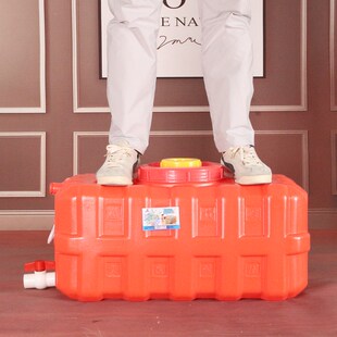 新款超厚卧式长方形水箱红色防晒塑料桶储水桶农田打药桶蓄水桶