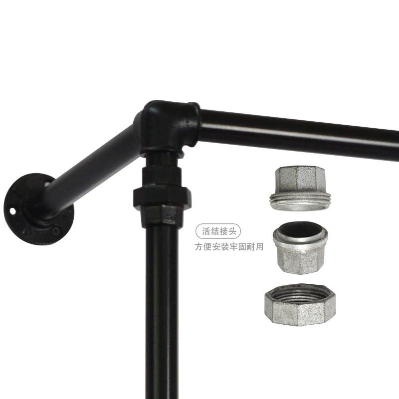 服装店壁挂水管双层铁艺陈列架时装架上墙多组钉墙服装货架可定制