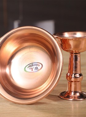 纯铜圣水杯尼泊尔工艺红铜手工护法杯供水杯净水碗供杯大中小紫铜