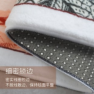 卧室床边地毯加厚防滑吸水家用加密短毛耐脏易打理免洗长方形地毯
