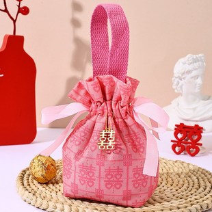 結(jié)婚專(zhuān)用絲絨喜糖袋婚禮高級(jí)喜糖盒免折疊手拎糖果包裝 2025新款 袋