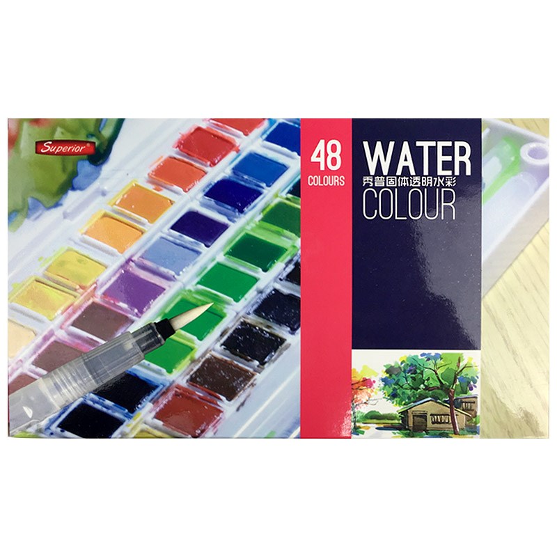秀普固体水彩颜料2色8色便携装 学生级入门固彩色块 水彩