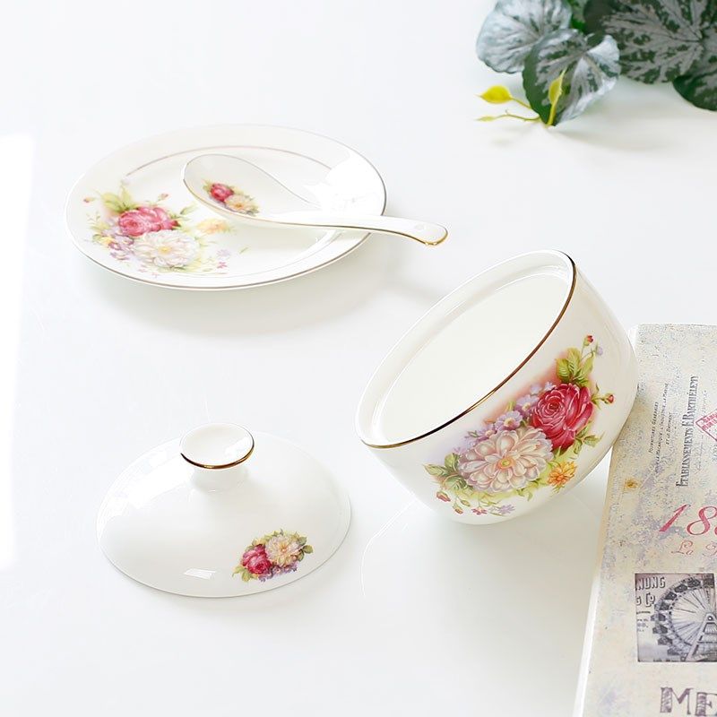 欧式陶瓷隔水炖盅带盖一份燕窝盅骨瓷甜品汤盅蒸蛋碗小精致