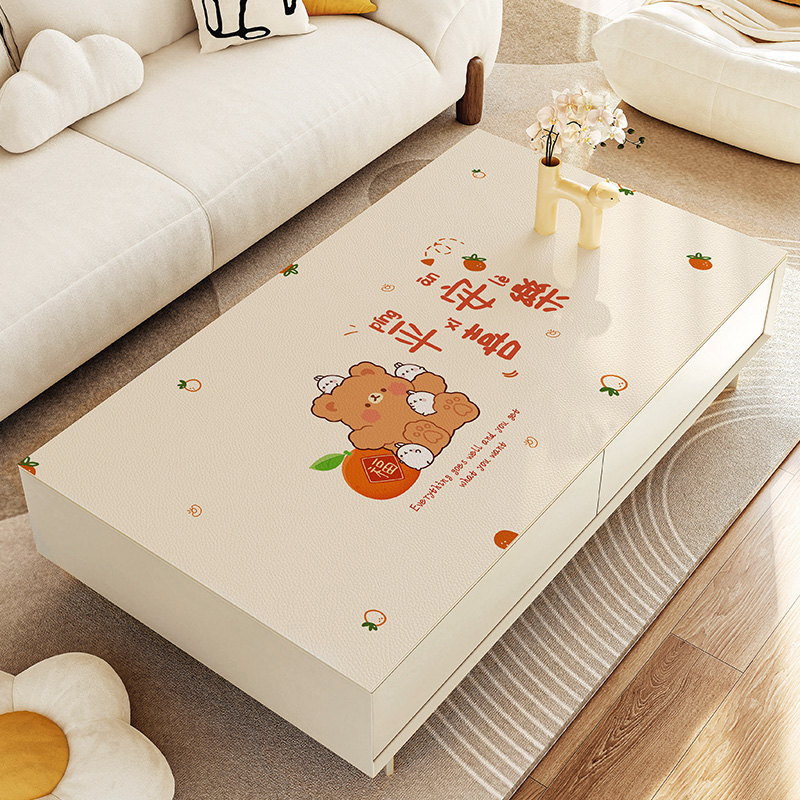 茶几垫22年新款长方形高级感桌垫防油防水皮革壁纸免洗防烫