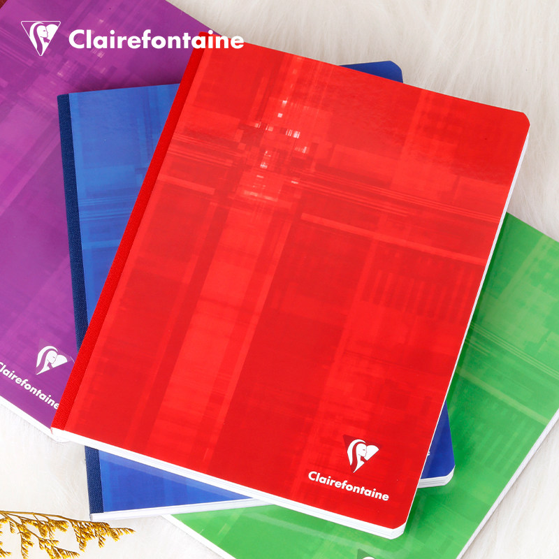 法国Clairefontaine克莱方丹胶装笔记本A5空白内页加厚胶装笔记本经典配色横线内页90g纸张硬封面记事笔记本