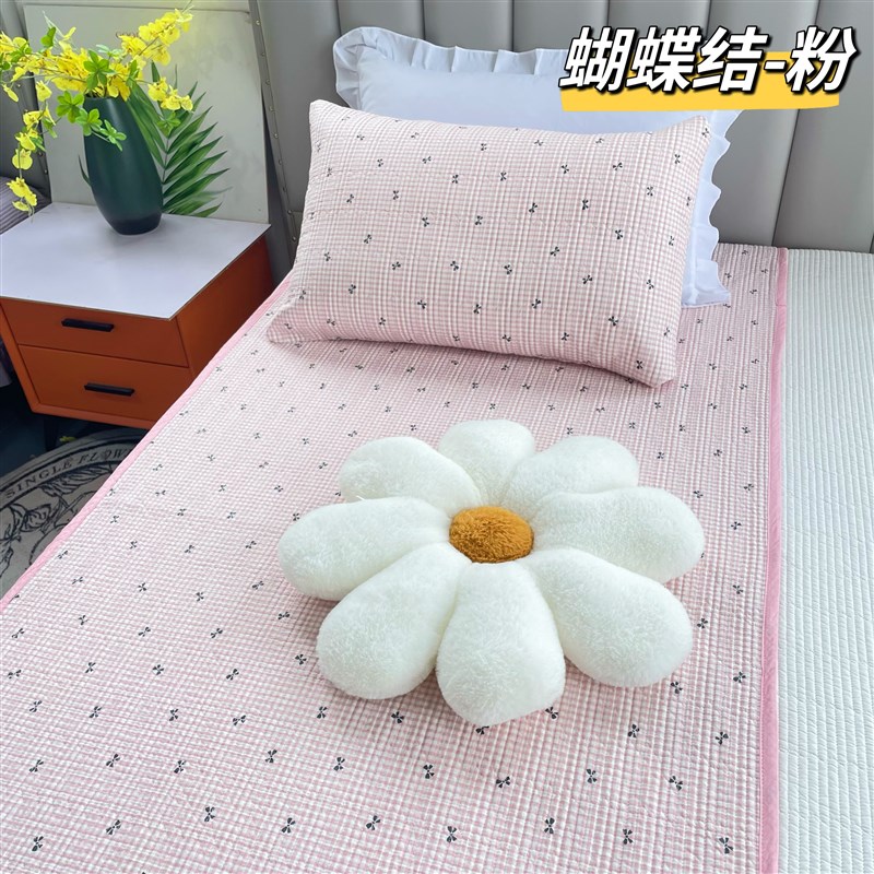 学生宿舍双面纯棉床盖宿舍单人上下铺通用90*200夹棉绗缝全棉床单