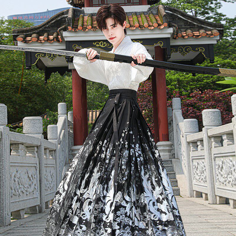 大码汉服成人古风上衣配马面裙男款男士汉服中国风新中式国风套装
