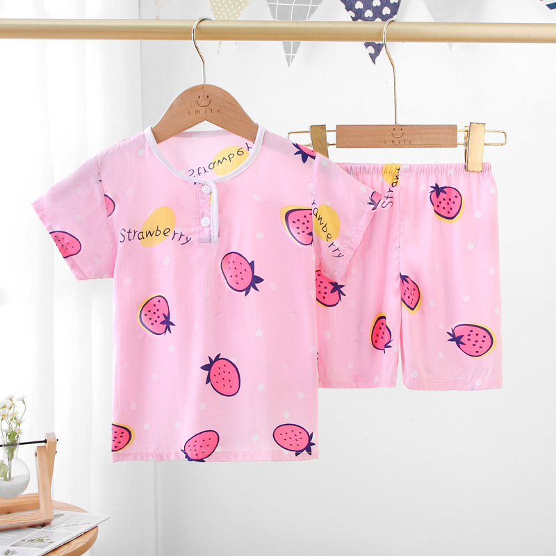 夏季儿童棉绸睡衣男童短袖短裤女童绵绸薄款男孩中大童家居服套装,童装/婴儿装/亲子装,家居服套装,淘宝优惠券,粉丝福利购,淘宝优惠卷