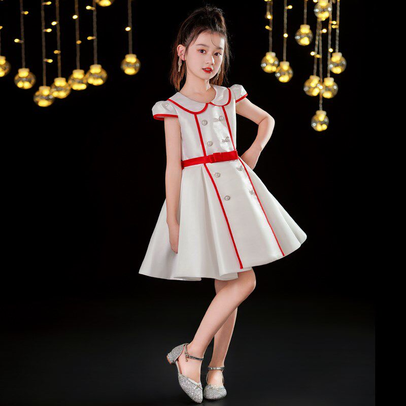 女童礼服高级感学生团体合唱诗歌朗诵表演服女孩主持人毕业照礼服