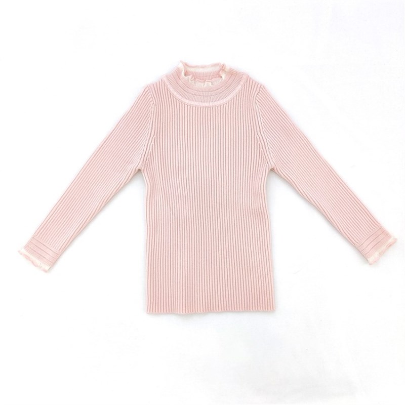 女童毛衣洋气时髦秋冬季半高领打底衫宝宝黑色白色内搭弹力针织衫