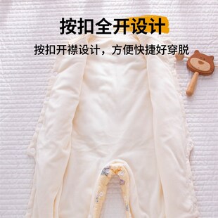 新生婴儿超洋气背带裤套装秋冬加绒宝宝夹棉衣服加厚分体棉服冬装