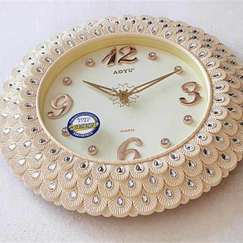 大号欧式复古静音客厅挂钟田园美式石英钟表时尚创意时钟挂表包邮