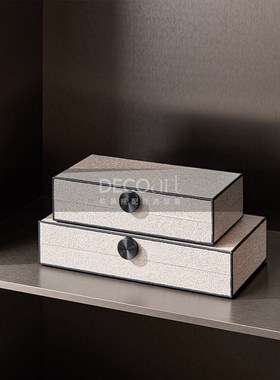 邸高新中式大平层样板间书房工作台面装饰书对狮摆件书柜套装陈列