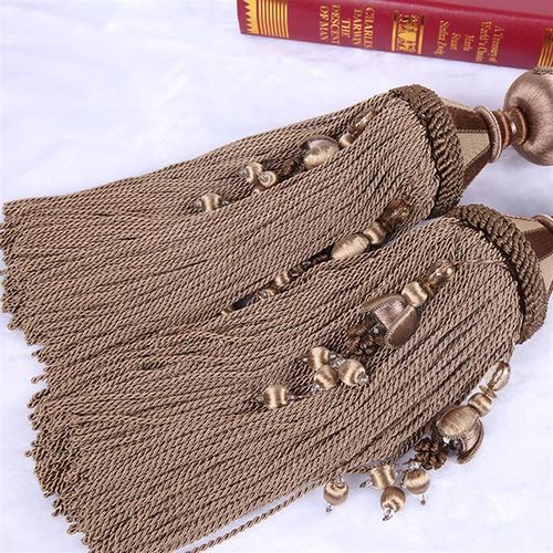 天河花边欧式人造丝窗帘挂球扣绑绳吊穗坠辅料配流苏墙钩家居装饰