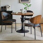 中古休闲复古接待圆桌办公室法式 实木洽谈桌小圆桌阳台桌子餐桌椅