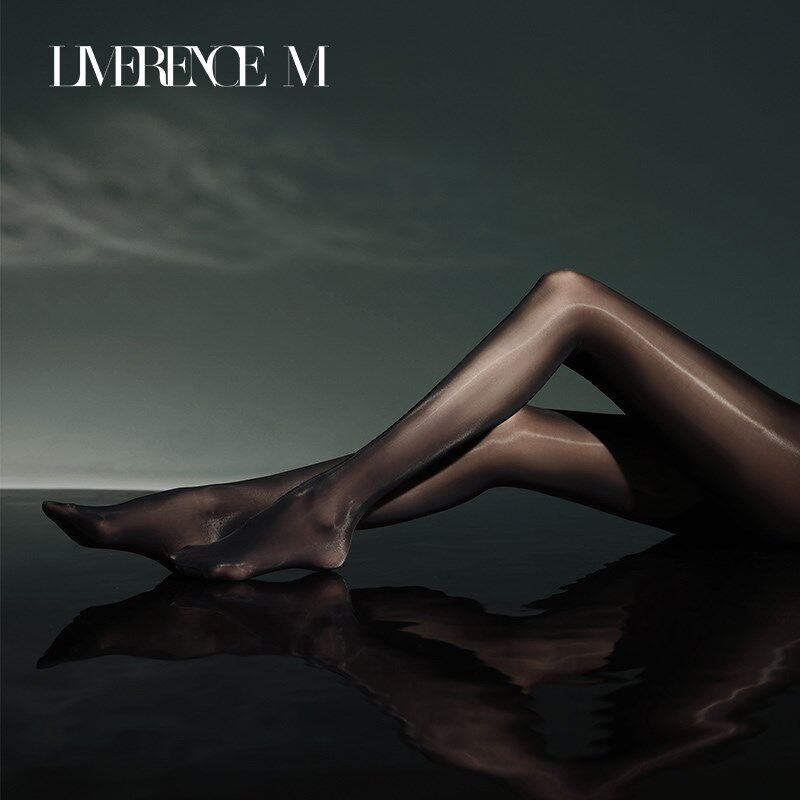 涞觅暗金油亮高腰无缝丝袜女夏季薄款性感丝滑细腻黑丝连裤袜