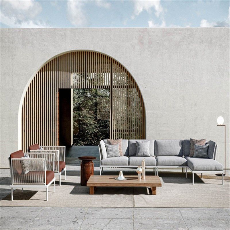 庭院沙发防水防晒户外藤编柚木沙发花园露天民宿实木沙发简约桌椅,住宅家具,户外沙发,淘宝优惠券,粉丝福利购,淘宝优惠卷