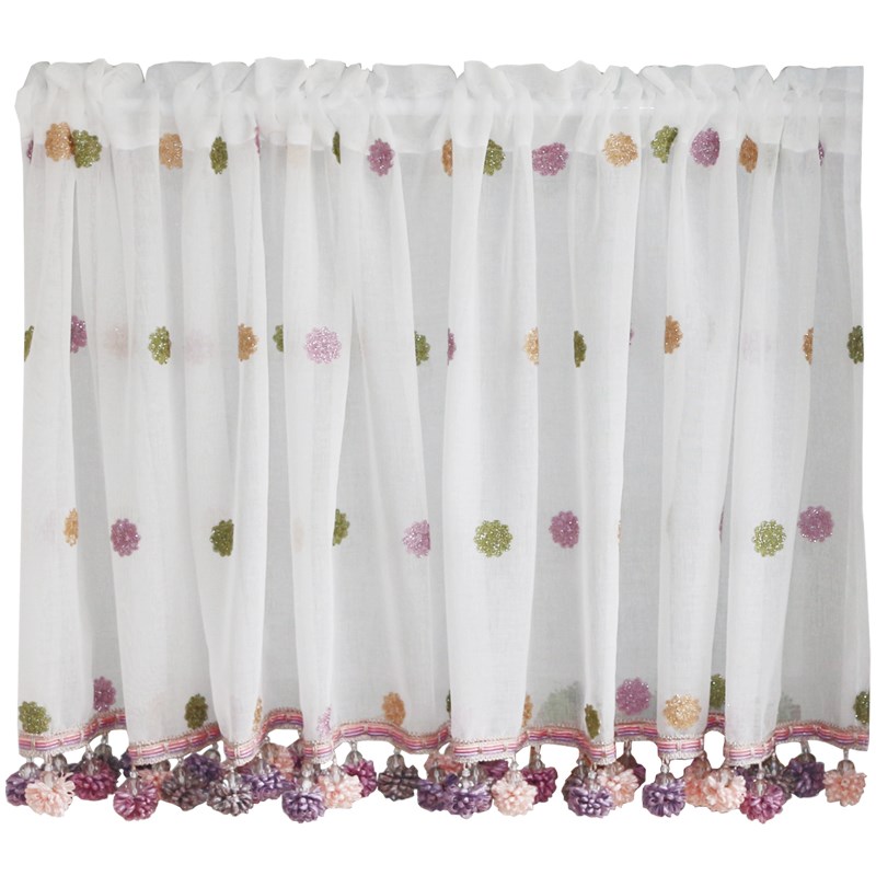 绣球花日式免打孔半帘透光纱短帘柜子隔断小帘卧室小清新文艺门帘